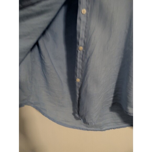 GAP women's 100% linen blue breathable spring summer boyfriend fit shirt M - Picture 7 of 8